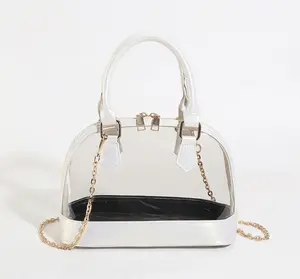 White transparent shell bag
