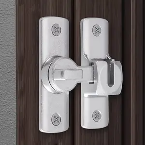 Universal thick-gauge anti-theft zinc alloy door lock with 90/180-degree rotatable latch. Simple design, durable, and safe. Easy to install. Door Security Lock