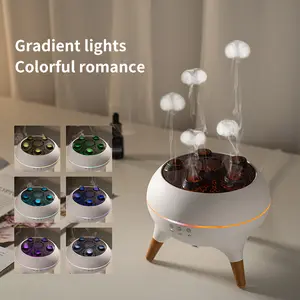 Dynamic multi-spray aromatherapy machine desktop flame humidifier household large fog colorful light remote control mist  magic wireless jellyfish  diffuser