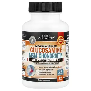 BioSchwartz Glucosamine MSM + Chondroitin with Patented Fruitex-B®, Maximum Strength, 90 Capsules