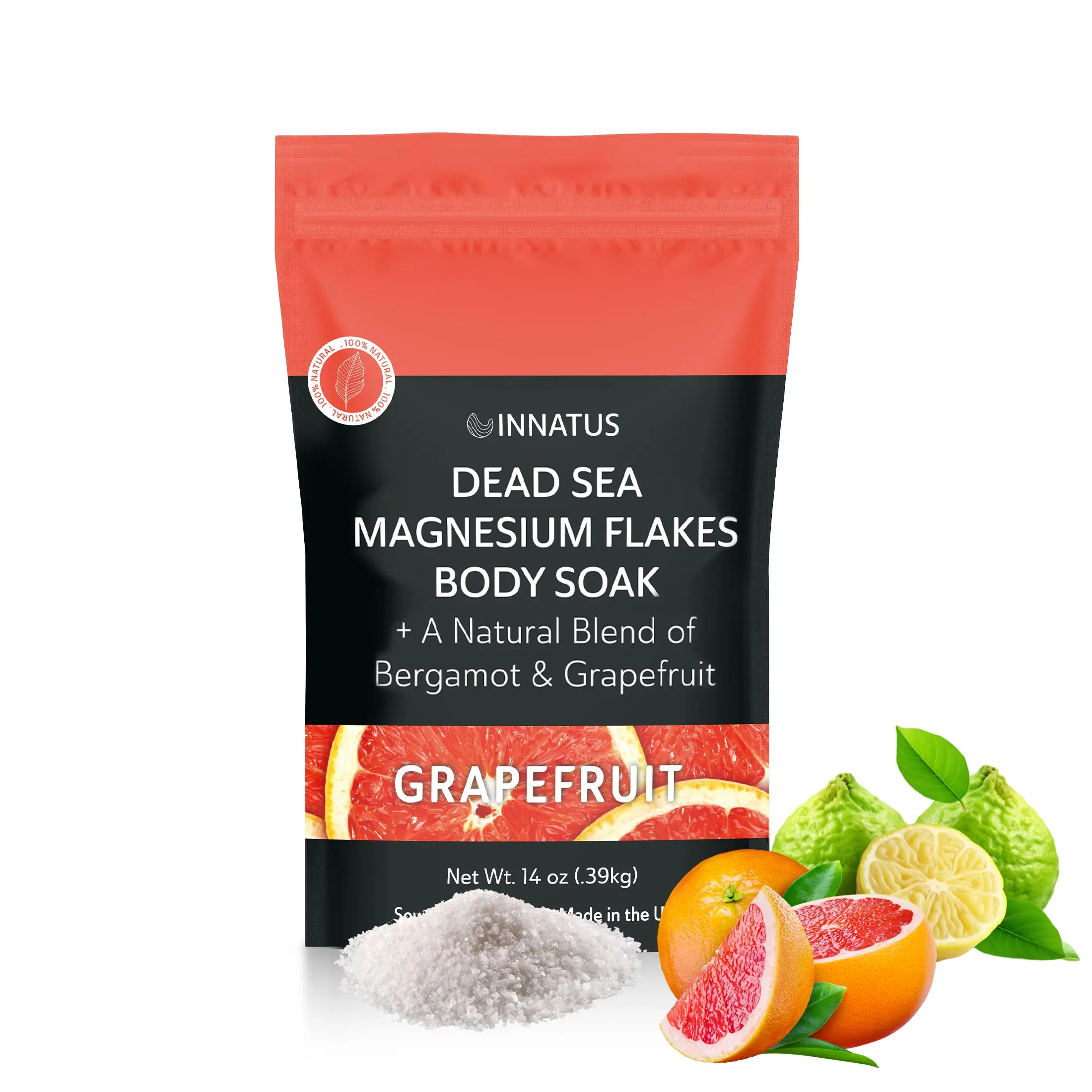 Pure Dead Sea Magnesium Flakes Restful Grapefruit Soak Body Care Bergamot