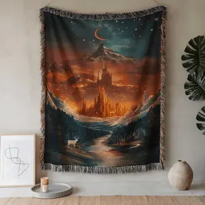 Night Court Woven Blanket, Crescent City Fantasy Throw, Bookish Gift For SJM Fans, Cozy Reading Decor, Maasverse Booktok Blanket, ACOTAR Art