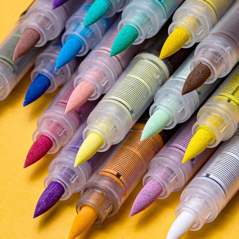 Acrylic Brush Marker Pen 36 Colors PCS , 1 Set Waterproof Pen with Soft Brush Nib, Art Paint Marking Set for Glass Stone Wood Plastic Paper