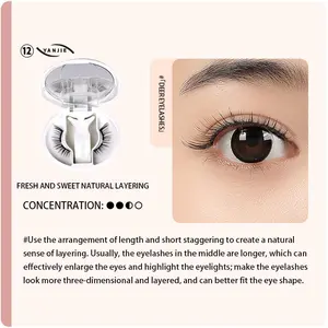 YANJIE Non-Irritating Magnetic Eyelashes | Highly Rated for Sensitive Eyes | Soft, Reusable, Easy to Apply & Includes Free Applicator Clear Lightweight