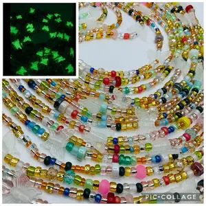 Multi Butterfly Glow in the Dark Waistbea for All Dswomen - Colorful Beaded Design