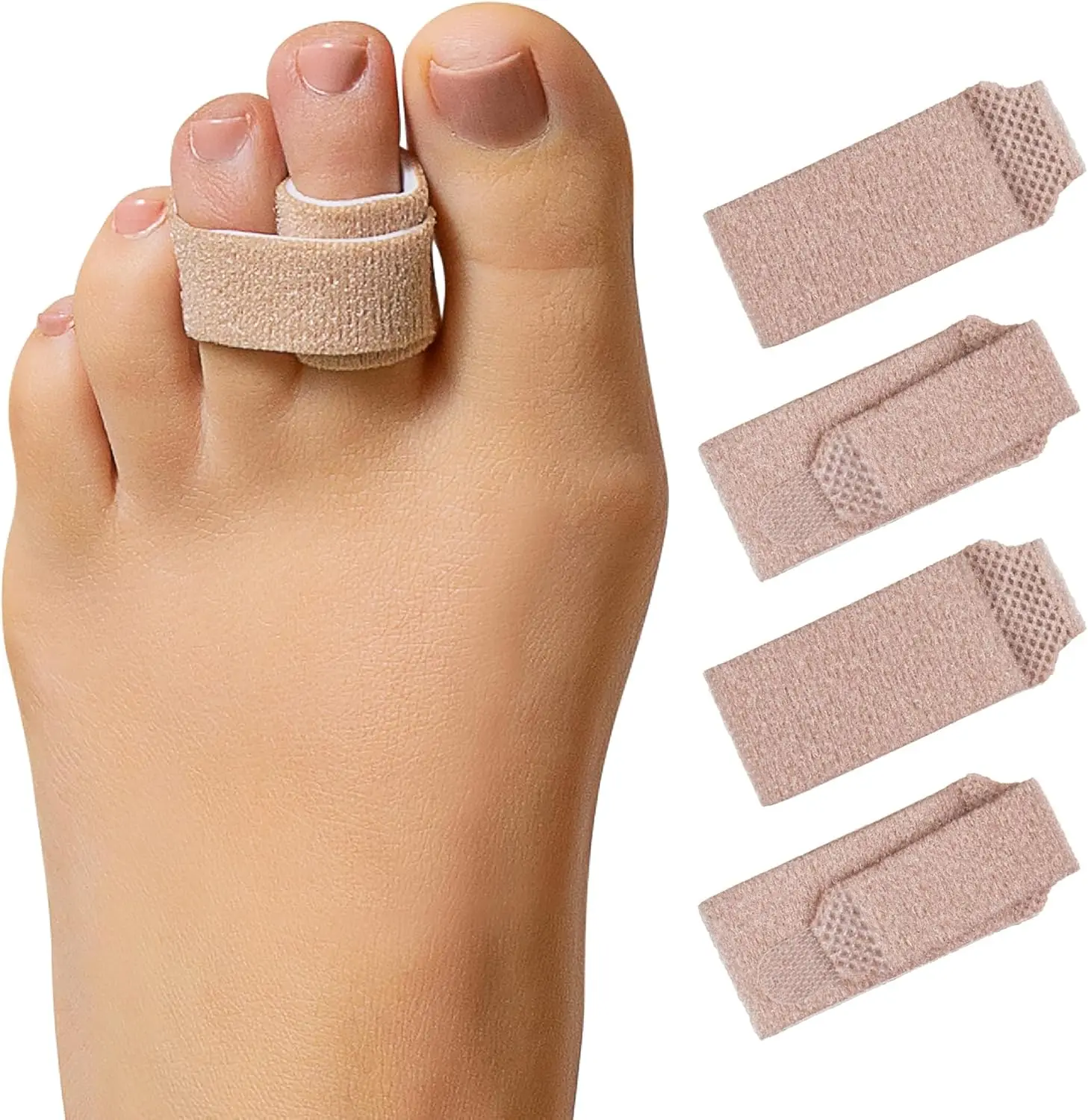 Reusable Fabric Buddy Wraps for Broken Toes, Hammer toe Straightener Footwear Shoe