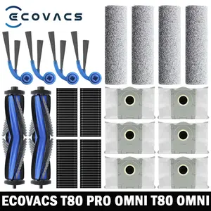 ECOVACS T80 PRO OMNI / T80 OMNI Robot Vacuum Spare Parts Main Side Brushes Mop Cloths HEPA Filters Dust Bags Accessories