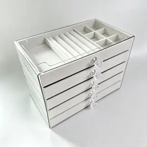 Transparent Acrylic Dustproof Jewelry Storage Box, Velvet Non-Slip Moisture-Proof, Large Capacity, Elegant - Ideal for Gifting or Personal Use