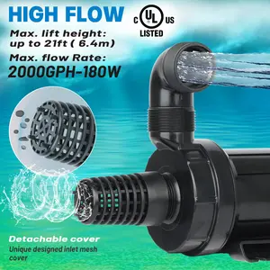 OYO WATER 2-in-1 Amphibious Water Pump - Submersible & Inline Design for Ponds, Aquariums & Hydroponics