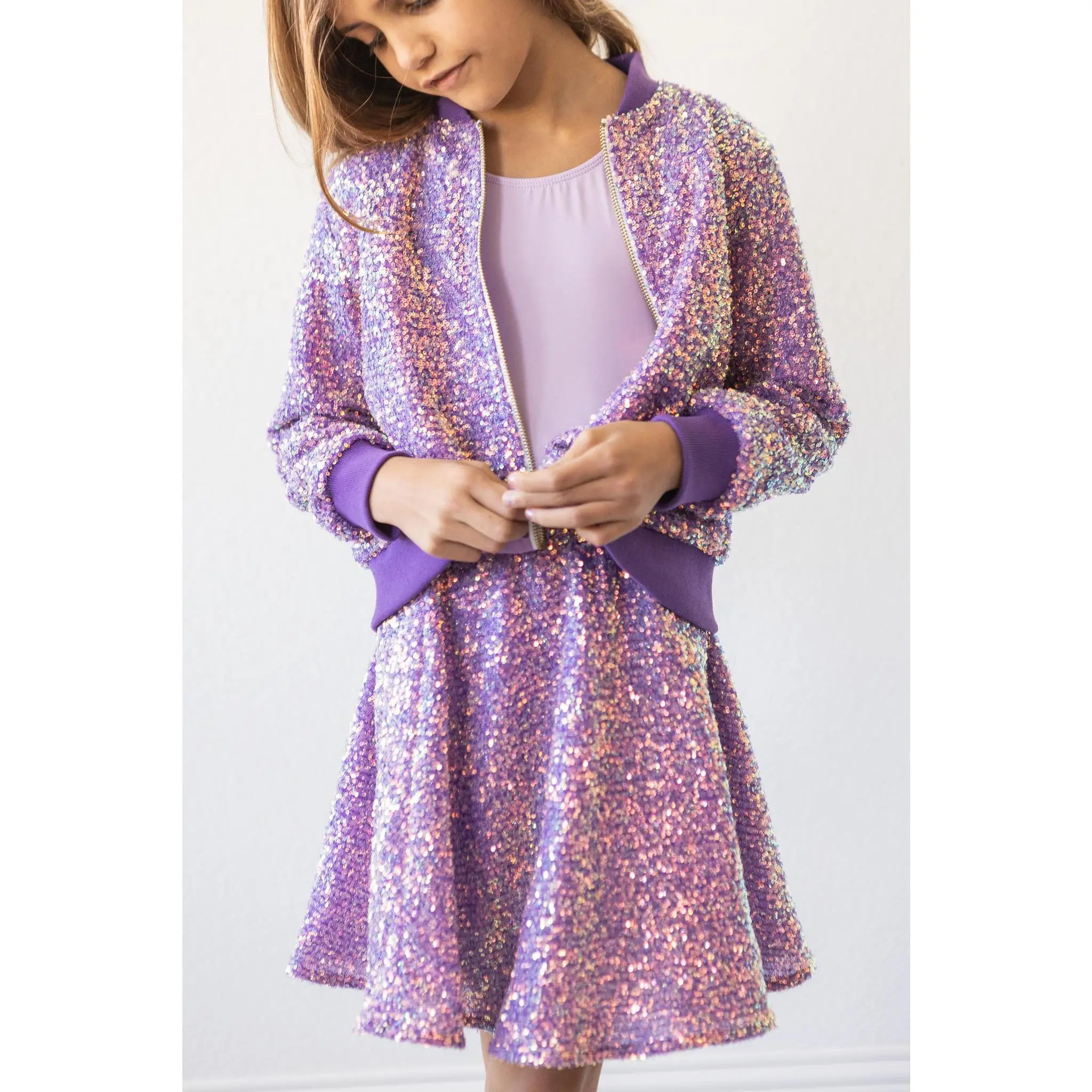 Purple Sequin Twirl Skort