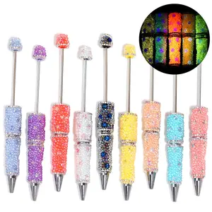 5PCS Glow-in-the-Dark Bubble Beads for DIY Beaded Pens, Black Ink, Durable Plastic, Easy to DIY Bead Pen Assorted Colors Fun Creative Gift school supply pen making trendy stuff ballpoint pen tween girl gift