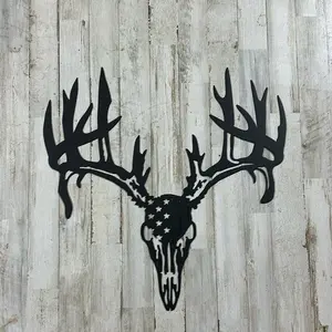 American Flag European Mount Deer Skull