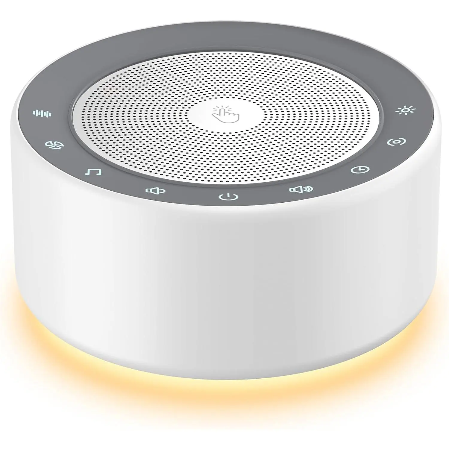 White Noise Audio Machine with LED Light Speakers - Bathroom Home Gadget, 30 Soothing Sounds, 8 Color Non-Glaring Light, Up to 8-Hour Timer, Baby Room Sleep Aid for Adults, Smart Memory