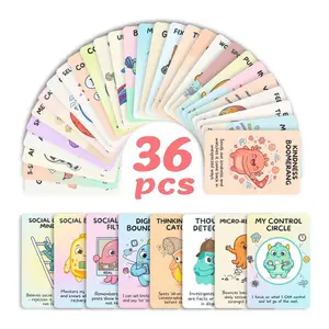 36 Cute Animal Thinking Cards Set for Kids and Teens, Desktop Card Games, Wall Decor Text Cards, Fun Educational Activity Kit