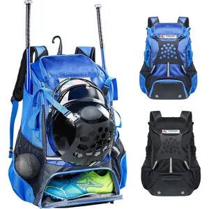 Baseball Backpack for Youth, Boys, Adults - Bat and Softball Equipment Bag With Glove Holder, Helmet, Shoes Compartment - T-Ball Accessories and Baseball Gifts