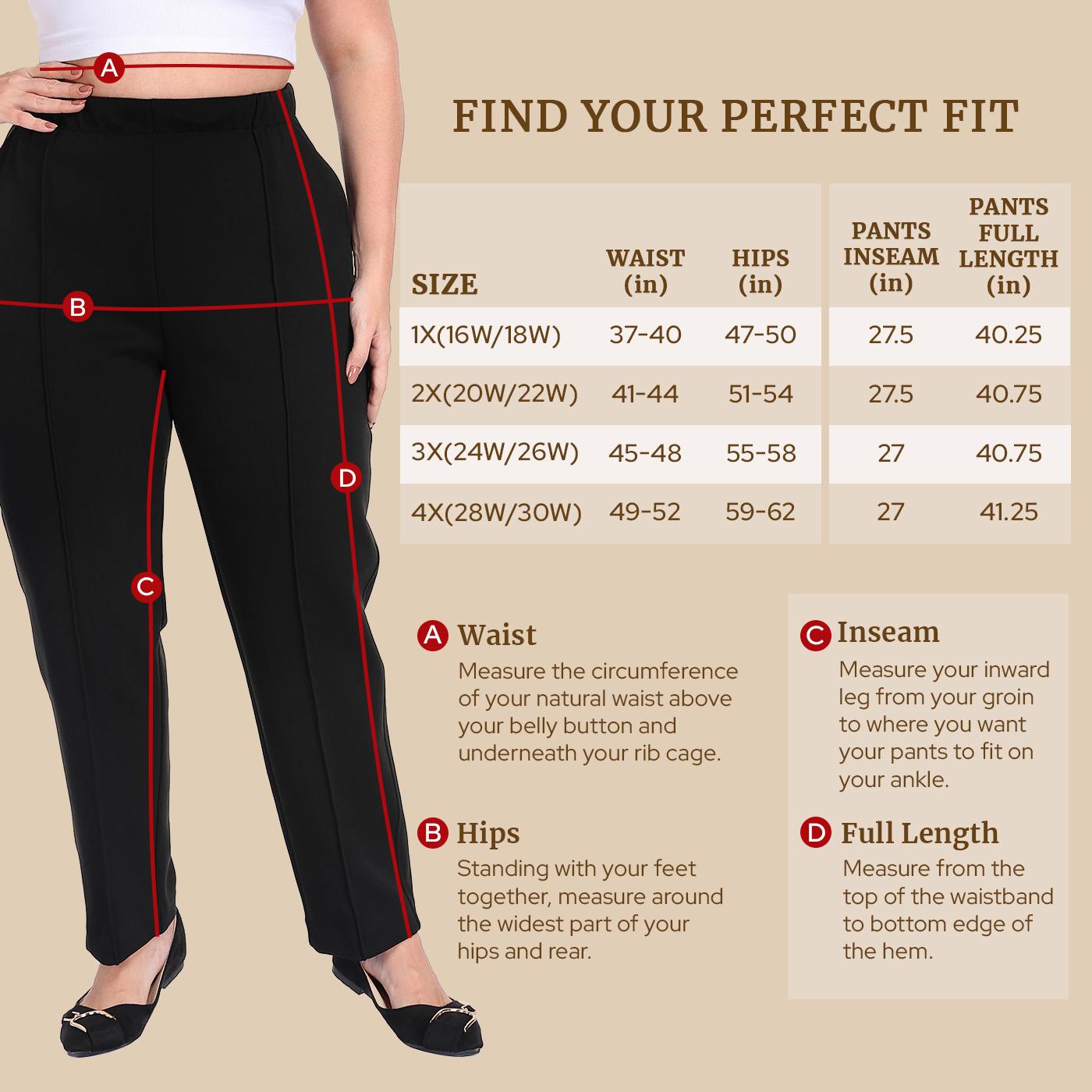 HDE Women's Plus Size Pull On Pintuck Pants Casual Dressy Sweatpants with Pockets High Rise Elastic Waistband Stretchy Cotton Blend Trouser