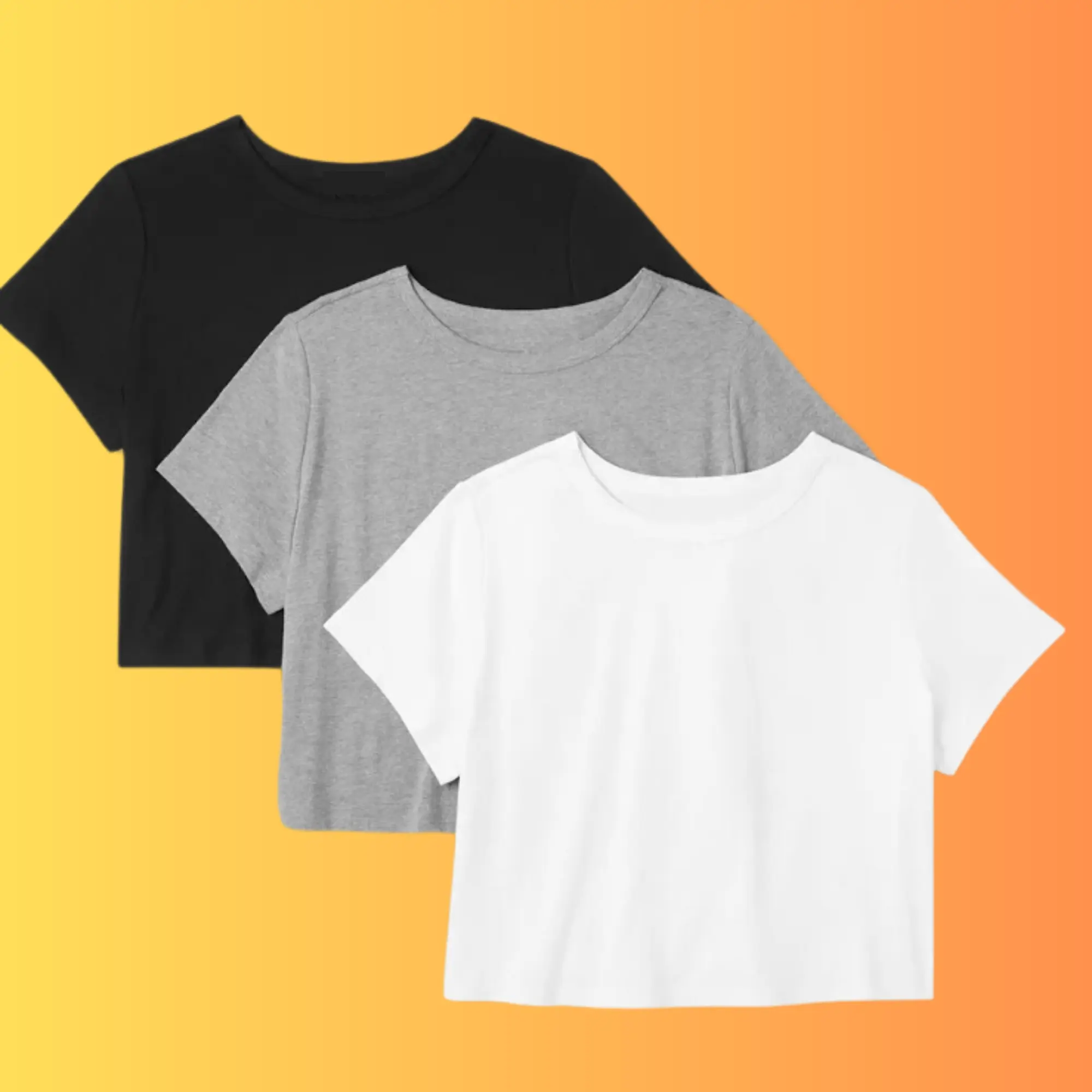 Women's Short Sleeve Crop Top Crew Neck T-Shirt - Customized