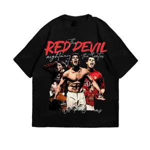 2025 red devil Cristiano Ronaldo Shirt – Limited Edition Summer Cotton Tee – Legend Soccer Graphic – Short Sleeve T-Shirt for Adults – Top for Women – Women’s Basic Tee – Favorite Sports Shirt