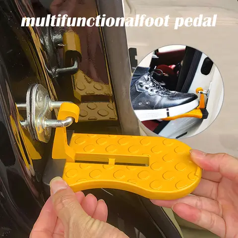 SUV Roof Step Assist Vehicle Accessory - 1-Count Door Hook-On Foothold, Tool-Free Quick Install, Anti-Slip Grip, Portable & Lightweight Metal, Aluminum Alloy Build, Secure Fit, Off-Road Vehicle Roof Rack Aid, Universal Car Accessories