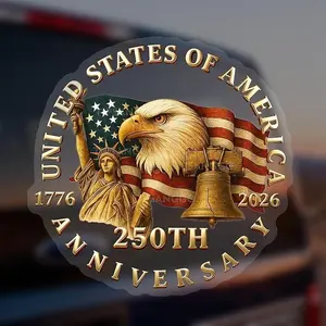 America 250th Anniversary Car Window Decal Sticker, Patriot Eagle with Statue of Liberty Vinyl Decal