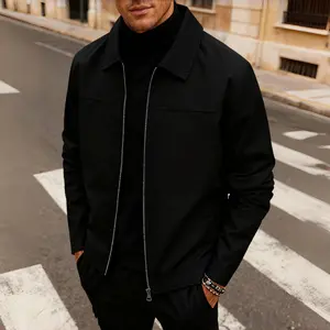 Men's Lightweight Jacket for Spring and Autumn Simple Versatile Casual Coat Solid Color Design Light Business Style Zip Closure Lapel Design Machine Washable Suitable for Daily Wear Work Travel and Formal Occasions