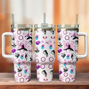 Gwen Stacy Movie Tumbler With Handle, Movie Lover Tumber, Cute Travel Cup, Movie Series Gift