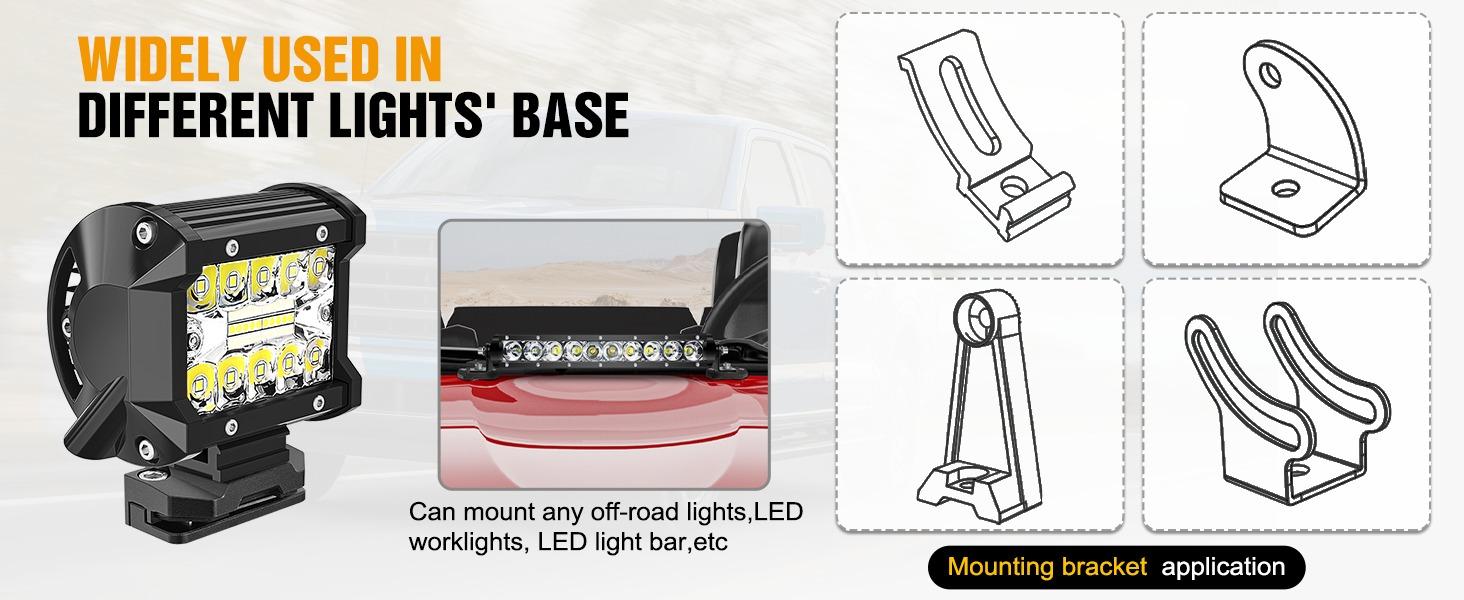 Nilight LED Light Bar Mounting Bracket 2PCS Universal Adjustable Pillar Hood Work Lamp Mount Clamp Holder for Off-Road Truck SUV, Black Nilight LED Light Bar Mounting Bracket 2PCS Universal Adjustable Pillar Hood Work Lamp Mount Clamp Holder for Off-Road Truck SUV, Black