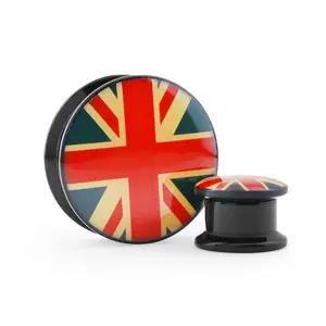Acrylic UK Flag Plugs