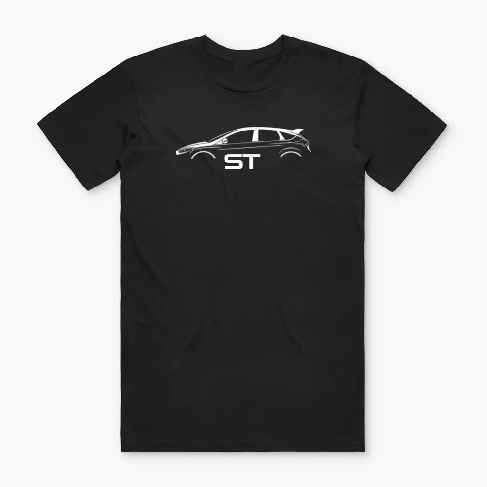 Ford Focus ST Car Silhouette Graphic T-Shirt Sweatshirt Hoodie Gift For Car Guys