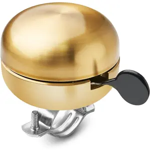Classic Brass  Bell - -Style Golden Bicycle Ring Bell for Adult Cruisers and Beach Bikes, Crisp and Pleasing Sound