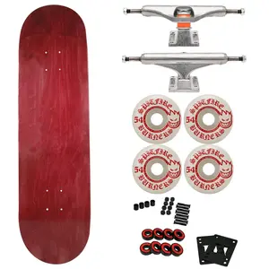 Moose Canadian Maple Skateboard Red 7.75" with Independent Trucks, Spitfire Wheels