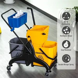 55 Quart Cleaning Bucket with Dual Buckets Household Items Basin Container