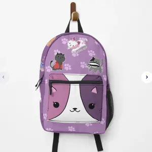 Aphmau Cat Backpack Purple Design with Adorable Cat Illustrations and Paw Prints Pattern for Cat Enthusiasts