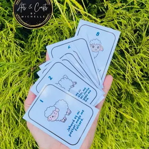 Psalm 23 Flashcards for Kids, Bible Verse Cards Christian Learning for Sunday School & Home with Adorable Sheep Illustrations