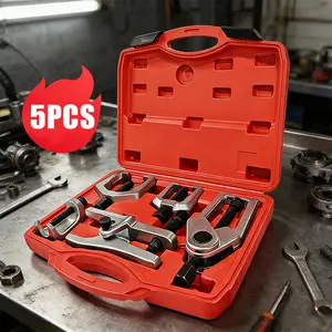 5pcs Professional Front End Service Tool Kit, Pitman Arm Puller, Ball Joint Separator Tie Rod Remover Tool