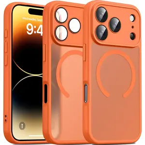 Magnetic for iPhone 17 Pro Max, 17 Pro, 17 Air, 17 Case, Full Camera Protection, Compatible with Magsafe Charger, Translucent Matte Phone Case for iPhone 17-11 Series  (Orange)