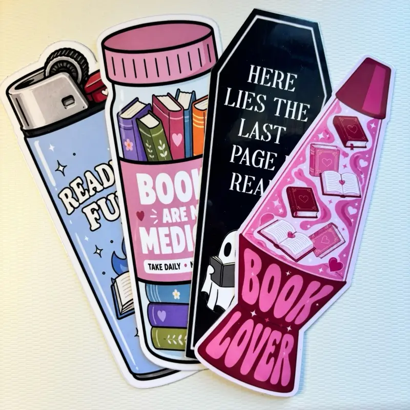 Custom Shaped Bookish Themed Bookmarks Custom Shaped Bookish Themed Bookmarks