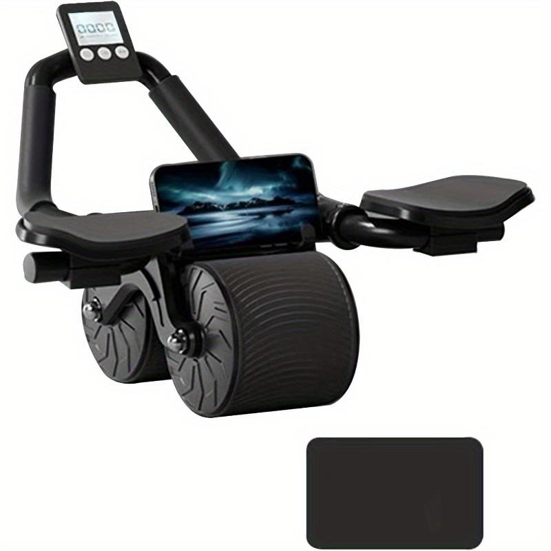 Ab Roller with Timer and Rebound Spring – Includes Knee Mat for Home Core Training
