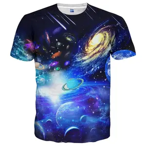 Unisex 3D Space Galaxy Planets Stars Comets Print T-Shirt – Ideal for Astronomy Lovers, Casual Daily Wear, Space-Themed Events & Outdoor Adventures