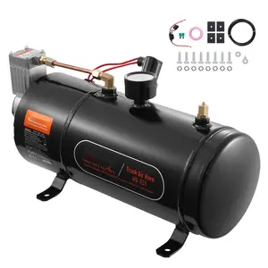 12V Air Compressor With Tank 0.8 Gallon / 3 L, Onboard Air System With 120 PSI Working Pressure, Suitable For Train Horns, Tire Inflation, Air Mattresses, Inflatable Accessories, And Light Duty Vehicle Use