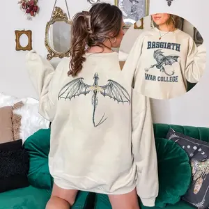 Fourth Wing 4 Legs Dragon Sweatshirt - Hoodie, Basgiath College 2-Sided Sweatshirt, Booktok Crewneck, Vintage Fourth Wing Shirt, Dragon Rider Shirt, Basgiath War College Sweatshirt