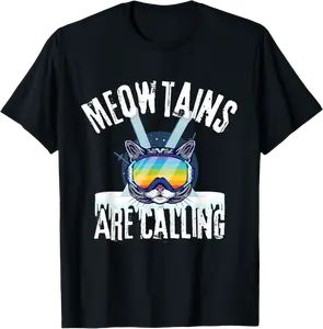 Funny Ski Cat Lovers Meowtains Are Calling LGBTQ Skiing T-Shirt - Tylerjame Shop 69B0BMLZTSRP