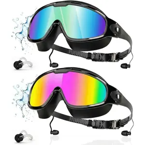 Swim Goggles 2 Pack, Wide View Anti Fog&UV Swimming Goggles for Audlt, No Leaking Swim Glasses for Men Women Kids,goggles swimming adult party supply gift