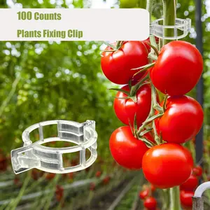 100 PCS Plant Support Clips for Climbing Plants, Plastic Plant Clips for Tomato Vine and Grape Stems, Reusable Plant Support Clips for Garden Trellis and Indoor Gardening Essentials