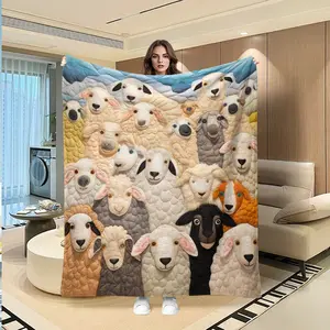 Creative Digital Print Alpaca Blanket, Thanksgiving Valentine Christmas Gift, Holiday Decorative Throw, Sofa Bed Shawl, Outdoor Travel Multi-Purpose Rug