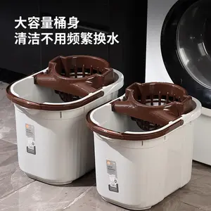 Household hand-press floor mop bucket, mop cleaning bucket, plastic rotating wringing bucket, water-draining bucket