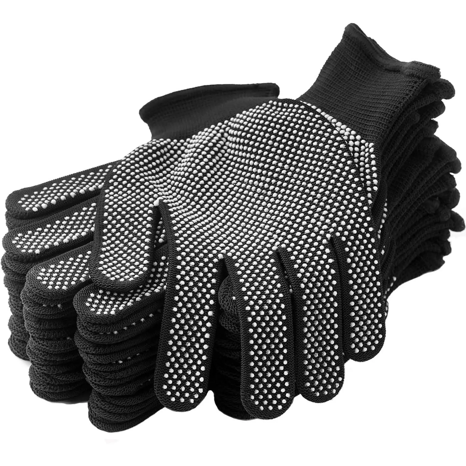 24pcs (12 Pairs) Non-Slip Breathable Polyester Knitted Elastic Work Gloves for Male, Female - Multi-Use Protective Gloves for Gardening, Carpentry, Backpack, Toolbox Tasks