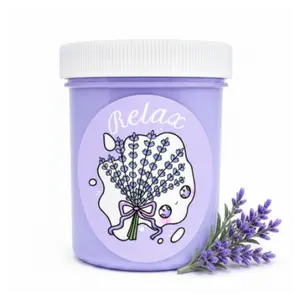 Relax Slime – Lavender Chamomile Butter Slime with Lavender Charm Squishy Handmade