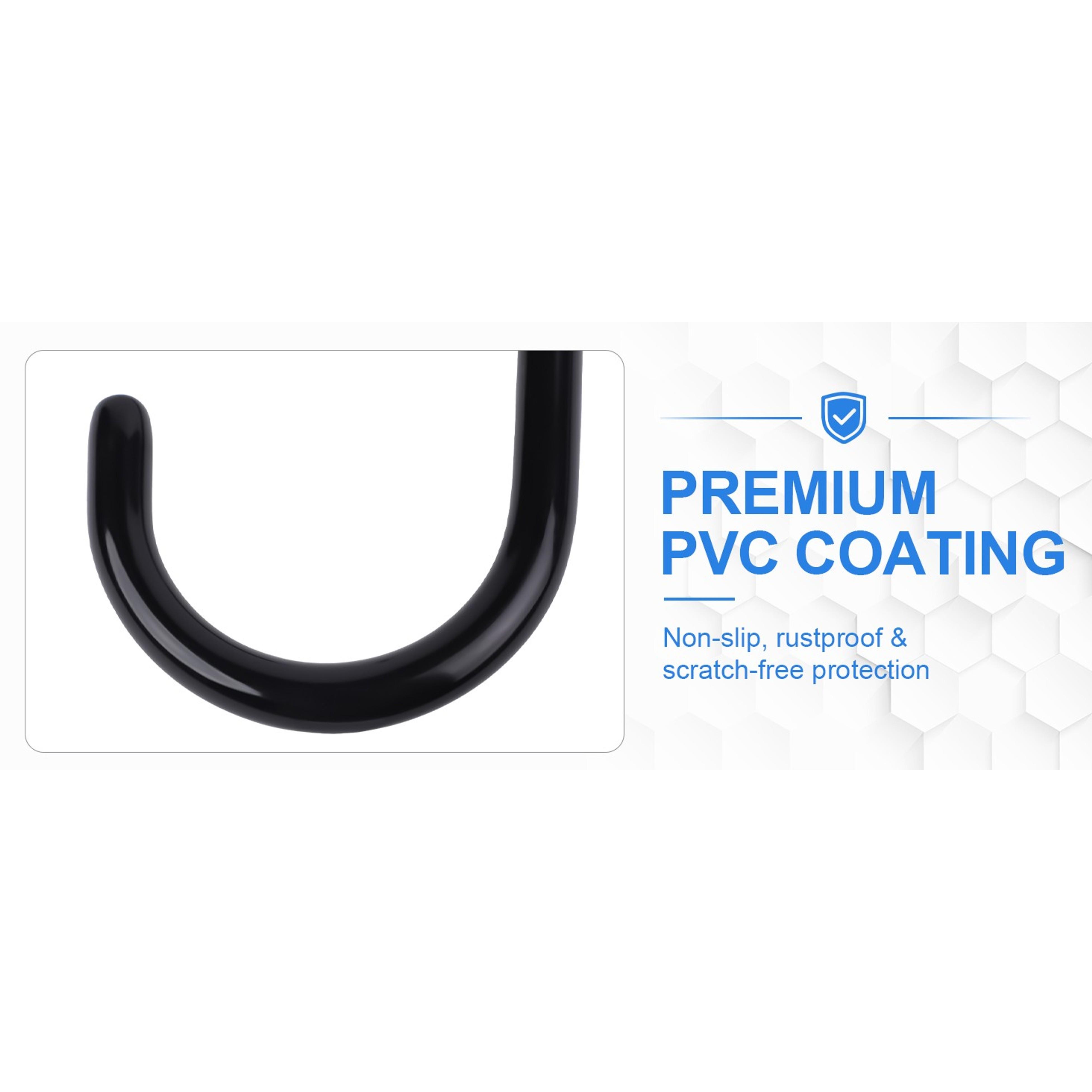 Heavy Duty Bike Hooks for Garage Wall Ceiling Mount, 100lbs Capacity Carbon Steel Bicycle Hangers with Anchors, Wide Opening Utility Storage Hooks for Mountain Road Bike Ladder 2 Pack