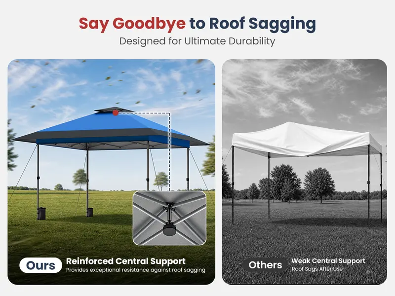 PHIVILLA Easy Set-up 13x13ft Pop-Up Canopy Gazebo Outdoor Tent 169 sq.ft Sun Shade Folding Design, Instant Portable Canopy Tent Outdoor Gazebo with Roller Bag,